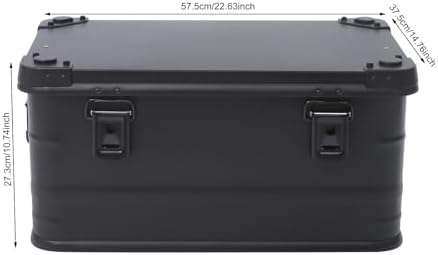 Aluminum Storage Box with Lid, 50L/13.21Gal Heavy Duty Overland Storage Box Stackable Trunk Organizer with Handles & Latches for Truck Bed SUV Camping Outdoor Home Organization