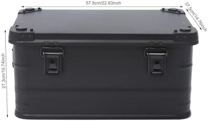 Aluminum Storage Box with Lid, 50L/13.21Gal Heavy Duty Overland Storage Box Stackable Trunk Organizer with Handles & Latches for Truck Bed SUV Camping Outdoor Home Organization