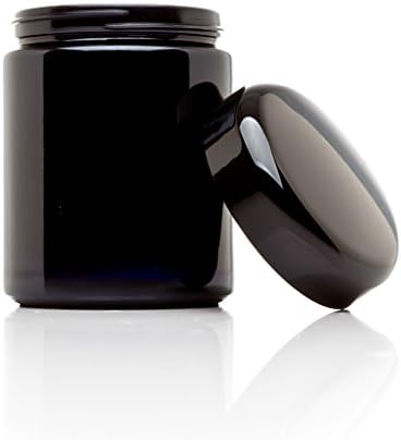 Infinity Jars 250 ml UV Glass Airtight Storage Jar Set, 3 Pack, Black
