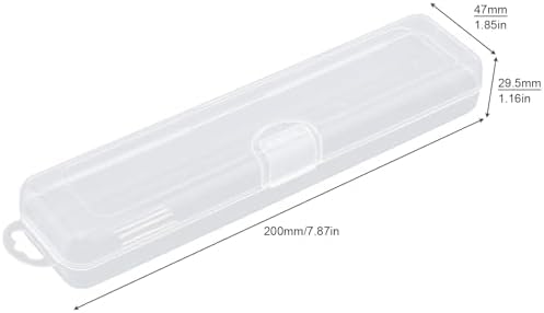 Transparent Tableware Storage Case, Portable Flatware Utensil Box, Clear Cutlery Organziers Container for Travel Camping Picnic (7.8 x 1.8 x 1.1 inch)
