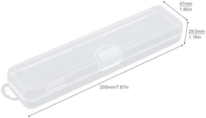 Transparent Tableware Storage Case, Portable Flatware Utensil Box, Clear Cutlery Organziers Container for Travel Camping Picnic (7.8 x 1.8 x 1.1 inch)
