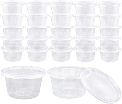 Augshy 40 Pack 4Oz Slime Containers with Lids, Jello Shot Cups Condiment Containers Plastic Portion Cups with Lids for Salad Dressing Food Storage Containers