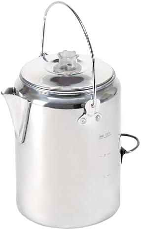 Stansport Aluminum Percolator Coffee Pot with Wire Handle