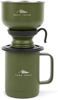 Pour over coffee maker, 12 oz insulated mug with lid, stainless steel reusable coffee filter, BPA-Free, green
