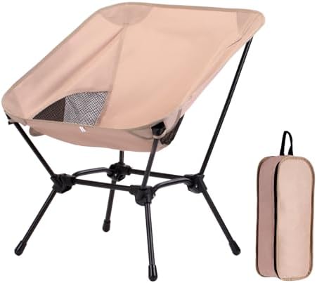 Low Back Camping Chair for Outdoor, 2-in-1 Height Adjustable, Heavy Duty
