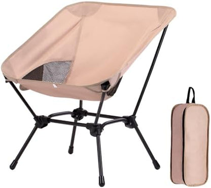 Low Back Camping Chair for Outdoor, 2-in-1 Height Adjustable, Heavy Duty