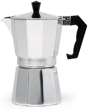 Primula Classic Stovetop Espresso and Coffee Maker, Moka Pot for Italian and Cuban Café Brewing, Greca Coffee Maker, Cafeteras, 6 Espresso Cups, Silver