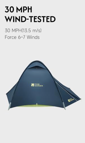 MOBI GARDEN Talo 2 Person Backpacking Tent, 2-Step Quick Setup Camping Tent