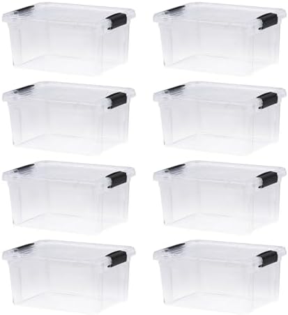 Superio 6.6 Quart Clear Plastic Storage Boxes with Lids, Stackable Organizer Containers, BPA-Free Storage Bins for Home, Office, School & Dorm, 8 Pack