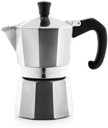 Bellemain Stovetop Espresso Maker, Italian Moka Pot, 3-Cup Silver