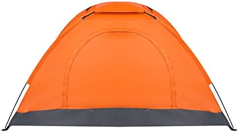 Camping Tent 1-2 Person Waterproof Windproof Dome Tent with Double Layers Door-Easy Set up-Portable Tents for Camping,Oxford Fabric,Orange