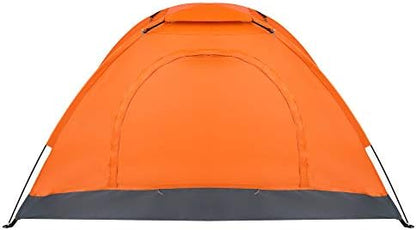 Camping Tent 1-2 Person Waterproof Windproof Dome Tent with Double Layers Door-Easy Set up-Portable Tents for Camping,Oxford Fabric,Orange