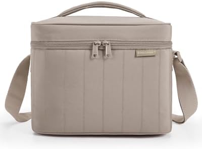 BAGSMART Lunch Box for Women, Insulated Lunch Bag Leakproof, Camel