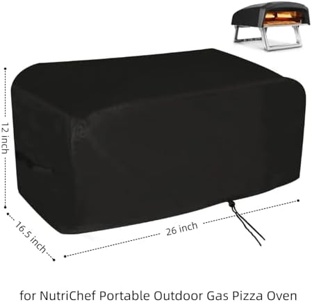Pizza Oven Cover for NutriChef Portable Outdoor Gas Oven/Tabletop Grill