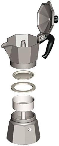 Bialetti - Moka Express: Iconic Stovetop Espresso Maker, Makes Real Italian Coffee, Moka Pot 3 Cups (4.3 Oz - 130 Ml), Aluminium, Silver