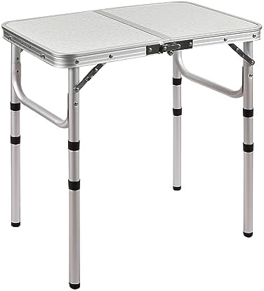 RedSwing 2ft Folding Camping Table,Small Portable Pinic Table Adjustable Height, Lightweight Aluminum Camping Table for Outdoor Indoor Hiking Camp