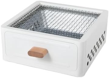 Portable Charcoal BBQ Grill Stove – Smokeless Outdoor Cooking for Camping & Tailgating, Yakitori Grill, Skewers, Easy Drawer Style, Pan and Grill Included