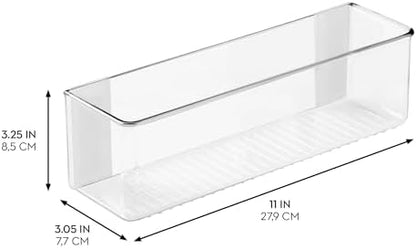 iDesign Adhesive Organizer Bin, Set of 4, Clear