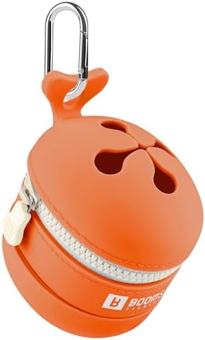 Booms Fishing Portable Trash Pouch: Silicone Expandable & Collapsible Fishing Line Waste Cantainer - Eco-Friendly Reusable Garbage Holder for Fishing, Hiking, Camping & Outdoor Activities - ST2 Orange
