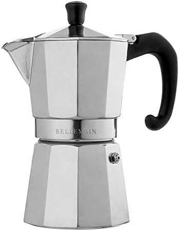 Bellemain Stovetop Espresso Maker, Italian Moka Pot, 6-Cup Silver