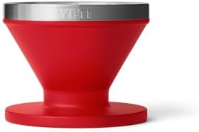 YETI Pour Over Coffee Maker Accessory Ramblers, Designed for Perfect Coffee Extraction Anywhere, Stainless Steel, fits any V60 Filter, Rescue Red