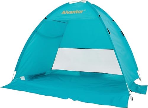 Alvantor® Beach Tent Beach Umbrella Outdoor Sun Shelter Cabana Automatic Instant Pop-Up UPF 50+ Portable Beach Shade Camping Fishing Hiking Canopy Easy Set Up Light Weight Windproof for 2-3 Person