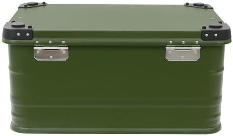 Aluminum Storage Box with Lid, 50L/13.21Gal Heavy Duty Overland Storage Box Stackable Trunk Organizer with Handles & Latches for Truck Bed SUV Camping Outdoor Home Organization