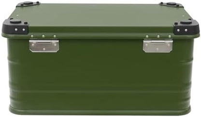 Aluminum Storage Box with Lid, 50L/13.21Gal Heavy Duty Overland Storage Box Stackable Trunk Organizer with Handles & Latches for Truck Bed SUV Camping Outdoor Home Organization