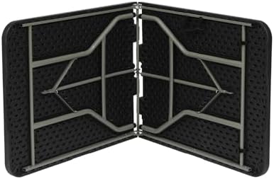 SKONYON 6ft Folding Table for Indoor Outdoor Use – Heavy Duty Foldable Table with Carry Handle Portable Tables Folding for Events, Camping, Picnics, Workstations, Banquets, BBQs (Black,3ft)