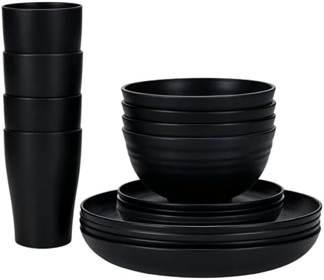 Wheat Straw Tableware Set, 16 Pieces (for 4 People)