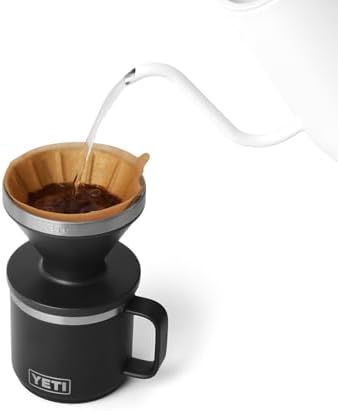 YETI Pour Over Coffee Maker Accessory Ramblers, Designed for Perfect Coffee Extraction Anywhere, Stainless Steel, fits any V60 Filter, Black