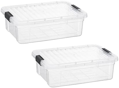 Superio 7.4 Quart Clear Plastic Storage Bin with Lid, Stackable Organizer Box, BPA-Free Storage Container for Home, Garage, School & Office, 2 Pack