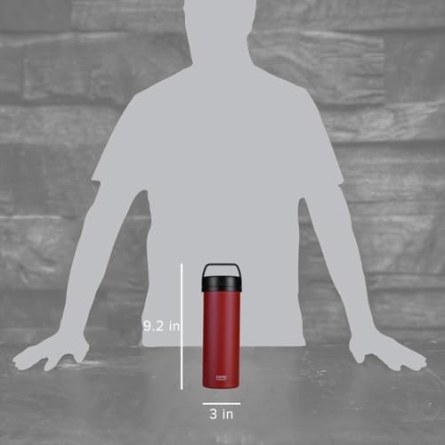 ESPRO Go P0 Ultralight French Press Coffee Maker for Travel, Vacuum Insulated Stainless Steel, 16 Ounces, Cranberry