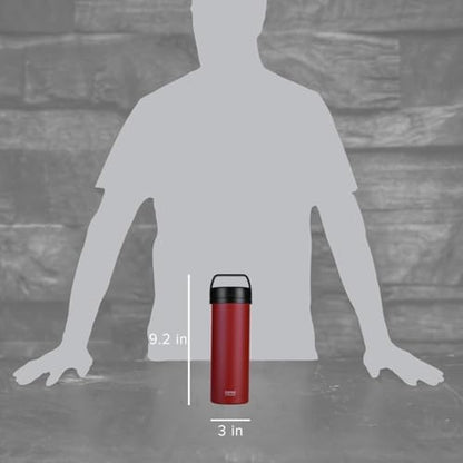 ESPRO Go P0 Ultralight French Press Coffee Maker for Travel, Vacuum Insulated Stainless Steel, 16 Ounces, Cranberry