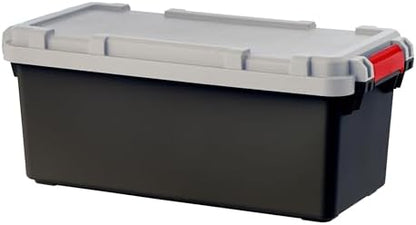 IRIS USA 2-Pack 15 Gallon Lockable Storage Trunk TrailBox, Dark Gray/Gray