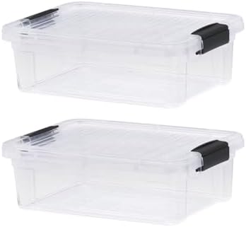 Superio 2.3 Quart Clear Plastic Storage Containers with Lids, Stackable Organizer Bins, BPA-Free Storage Boxes for Home, Office, Dorm & Classroom, 2 Pack