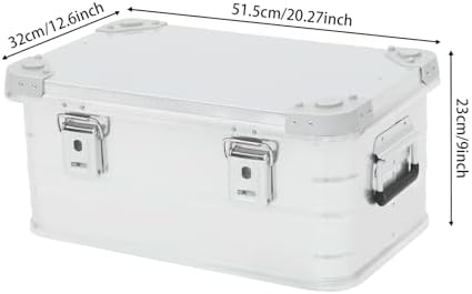 Aluminum Storage Box with Lid, 30L/7.93Gal Heavy Duty Overland Storage Box Stackable Trunk Organizer with Handles & Latches for Truck Bed SUV Camping Outdoor Home Organization