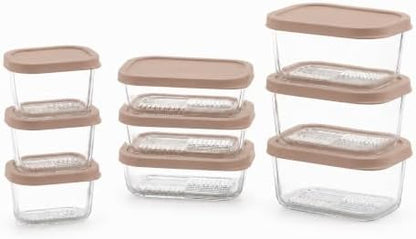 Glass Food Storage Containers with Lids - 18 Piece - 10.5 oz, 17.6 oz & 25.4 oz Sets Glass with BPA-Free Leak Resistant Stackable Lids - Microwave, Oven & Dishwasher Safe - Ideal for - Cashew Cream