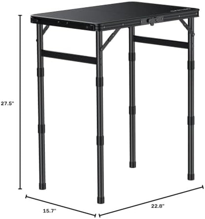GARLLEN Waterproof Folding Camping Table with 3 Adjustable Height Max 27.5"