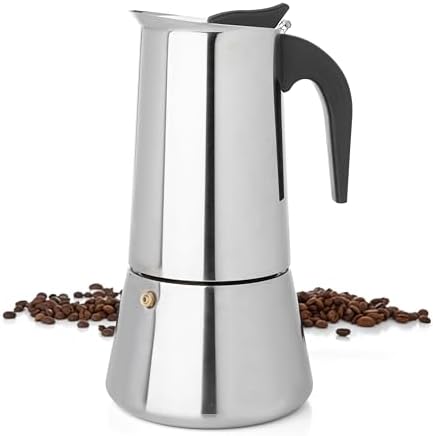 Mixpresso 12 Cup Greca Moka Pot, Stainless Steel Stovetop Espresso Maker