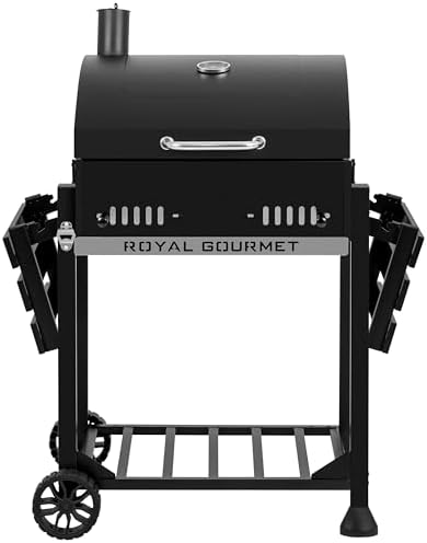 Royal Gourmet CD1824ET Movable Charcoal BBQ Grill with Foldable Side Tables