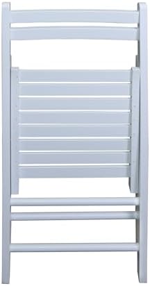 Casual Home Wooden Folding Chairs 2-Pcs Set - White