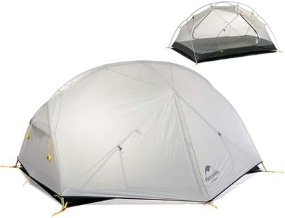 Naturehike Mongar 2-Person 3-Season Backpacking Tent Lightweight Waterproof Double Layer Easy Setup Camping Hiking Tent with Footprint
