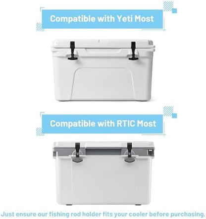 Cooler Fishing Rod Holder, Wall Mounted Fishing Pole Holder, Fishing Rod Rack Compatible with YETI Coolers and for RTIC Coolers, Cooler Accessory