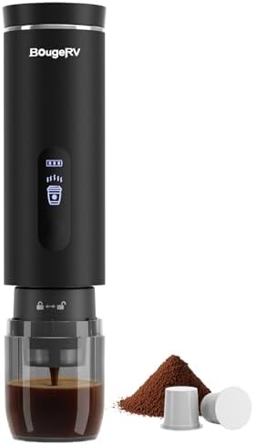 BougeRV Portable Coffee Maker Compatible with K Cup Pods & Ground Coffee