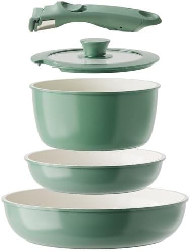 Redchef Kitchen Cookware Set Detachable Handle, All Stoves Suitable, 5 Pcs