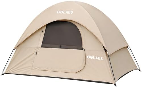 Golabs CT1 2 Person Camping Tent, Easy Set Up in 3 Min, Mesh Top & Door