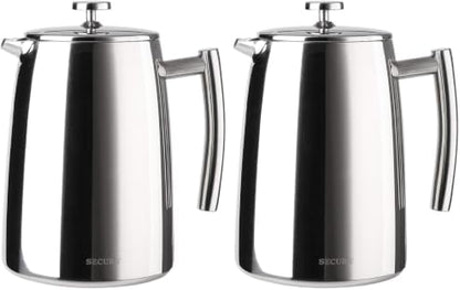 Secura French Press Coffee Maker, 50-Ounce, 304 Stainless Steel Insulated Coffee Press with Extra Screen (Pack of 2)
