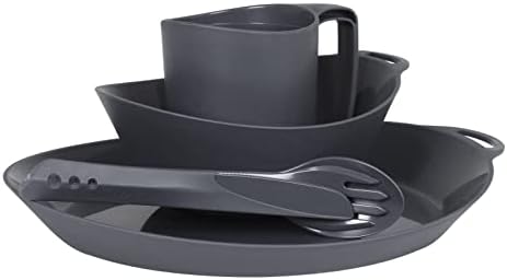 Lifeventure Ellipse Plastic 4-Piece Tableware Set: Knife/Fork/Spoon, Plate, Bowl, Mug for Camping, Travel & Outdoor