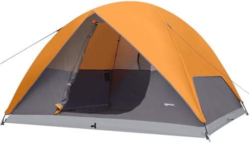 Amazon Basics Camping Tent, 3-Season Dome Design with Rainfly